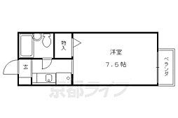 プレジールタケロク 1Kの間取図画像