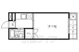 サンハイツステージ 1Kの間取図画像