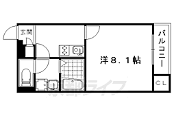 レオネクストうずまさ 1Kの間取図画像