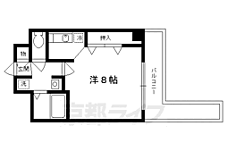 ドルス百万遍 1Kの間取図画像
