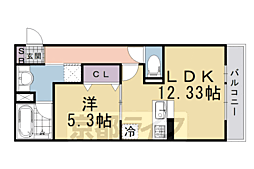ラシュレ 1LDKの間取図画像