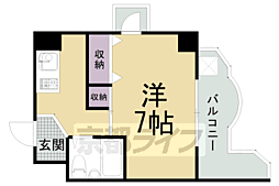 賀茂学生会館 1Kの間取図画像