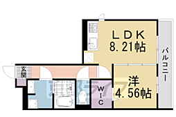 アイル京都宇治西 1LDKの間取図画像