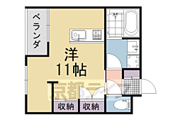 アルナージ長岡京 ワンルームの間取図画像
