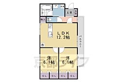 ジーニアスシティ伏見久我 2LDKの間取図画像