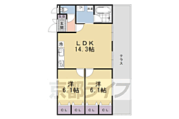 ジーニアスシティ伏見久我 2LDKの間取図画像