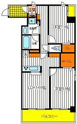 JR青梅線 東中神駅 徒歩21分の賃貸マンション 6階2LDKの間取り