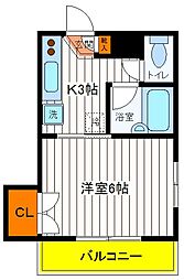 JR南武線 西国立駅 徒歩12分の賃貸マンション 1階1Kの間取り