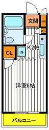 立川プラザー 1Kの間取図画像