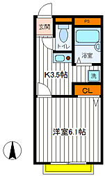 ジョリー・メゾン 1Kの間取図画像