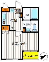 プレジデンシャル立川 1Kの間取図画像
