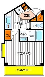 ガラ・ステージ立川 1Kの間取図画像