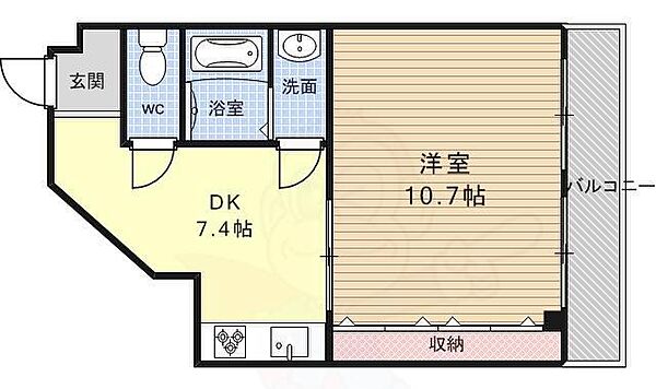 京都府京都市山科区御陵中内町(賃貸マンション1DK・2階・40.20㎡)の写真 その2