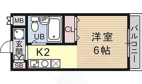 京都府京都市山科区竹鼻西ノ口町(賃貸マンション1R・4階・20.07㎡)の写真 その2