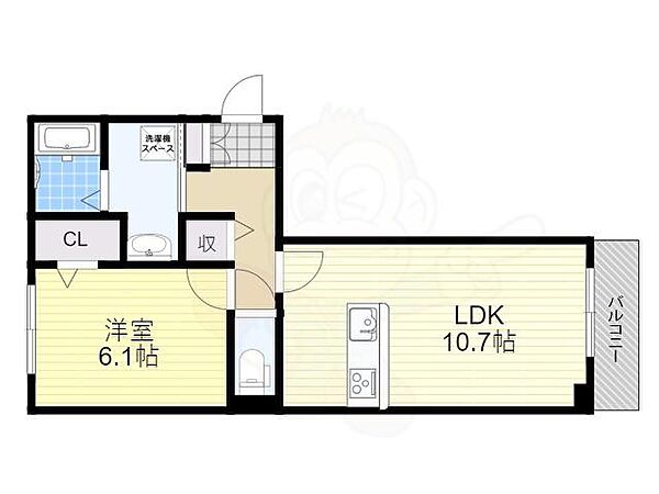 京都府京都市山科区西野野色町(賃貸アパート1LDK・1階・42.93㎡)の写真 その2