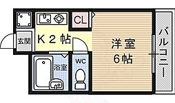 JR東海道・山陽本線 瀬田駅 徒歩15分の賃貸マンション 4階1Kの間取り