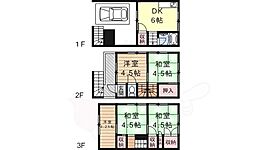 京阪京津線 追分駅 徒歩19分の賃貸一戸建て 2階5DKの間取り