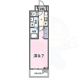アビィ ロード 1Kの間取図画像