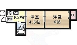京都地下鉄東西線 椥辻駅 徒歩15分 2階/-