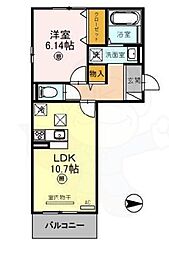 BELL FLEUR 1LDKの間取図画像