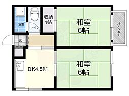 瀬田ハウスB 2DKの間取図画像