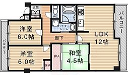 ライオンズマンション山科小野 3LDKの間取図画像