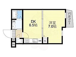 Fortuna打出浜 1DKの間取図画像