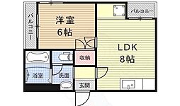 アメニティー音羽 1LDKの間取図画像