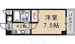 四ノ宮コート 1Kの間取図画像