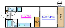 サンハイツ野村 1DKの間取図画像