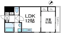 ラ・メゾン・トロワ 1階1LDKの間取り