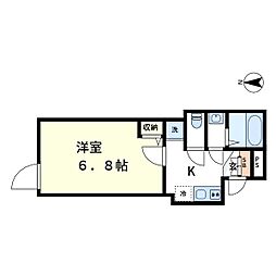 The Machiya Court 2階1Kの間取り