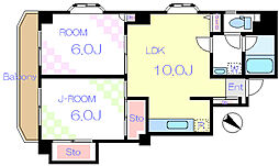 グリーンヒル文京 2LDKの間取図画像