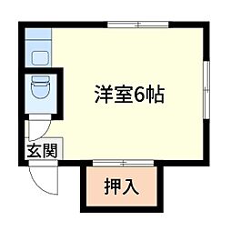 上利ビル ワンルームの間取図画像
