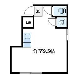 はなれ ワンルームの間取図画像