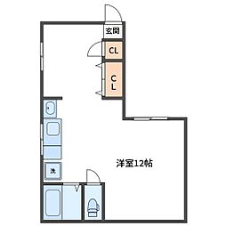 日暮里中央ハウス ワンルームの間取図画像