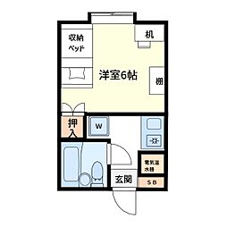 ハイムアペックス ワンルームの間取図画像