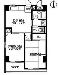 パストラルヒロ 2DKの間取図画像