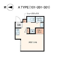 MAISON PETIT RENARD ワンルームの間取図画像