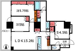 浅草タワー 2SLDKの間取図画像