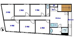 オアシス西日暮里 ワンルームの間取図画像