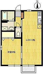 ハーベスト壱番館 1LDKの間取図画像