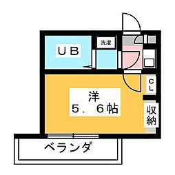 セレーネ京町 1Kの間取図画像