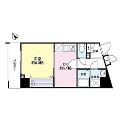 アティウスメゾン 1DKの間取図画像