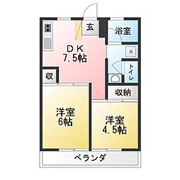 LSマンション 2DKの間取図画像