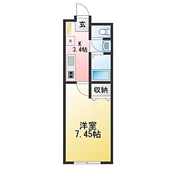 成陽マンション 1Kの間取図画像
