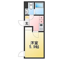 ハイツ・コロール 1Kの間取図画像