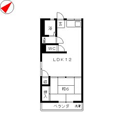 安田ビル 1LDKの間取図画像