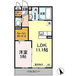 グランドソレイユ 1LDKの間取図画像