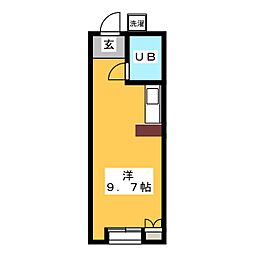 オレンジハウス ワンルームの間取図画像